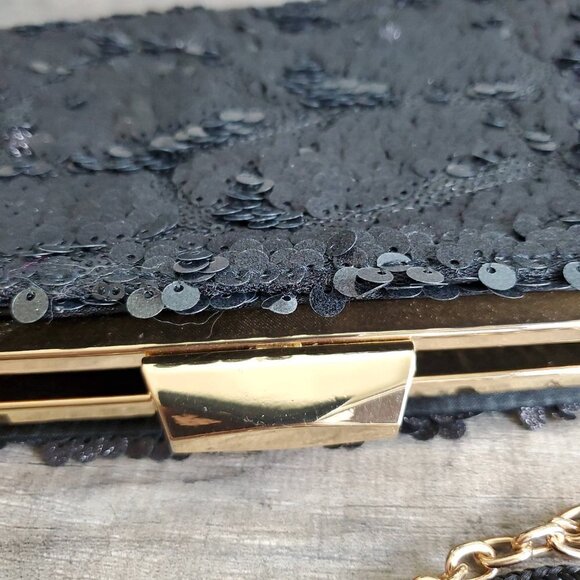 Kate Landry Sequin Evening Clutch Shoulder Bag - Picture 4 of 6